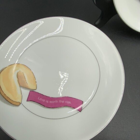Set of 4 Fortune Cookie Appetizer Plates Nancy Green Boston Warehouse Trdg 2002 - Picture 3 of 8